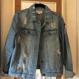 Distressed denim jacket
